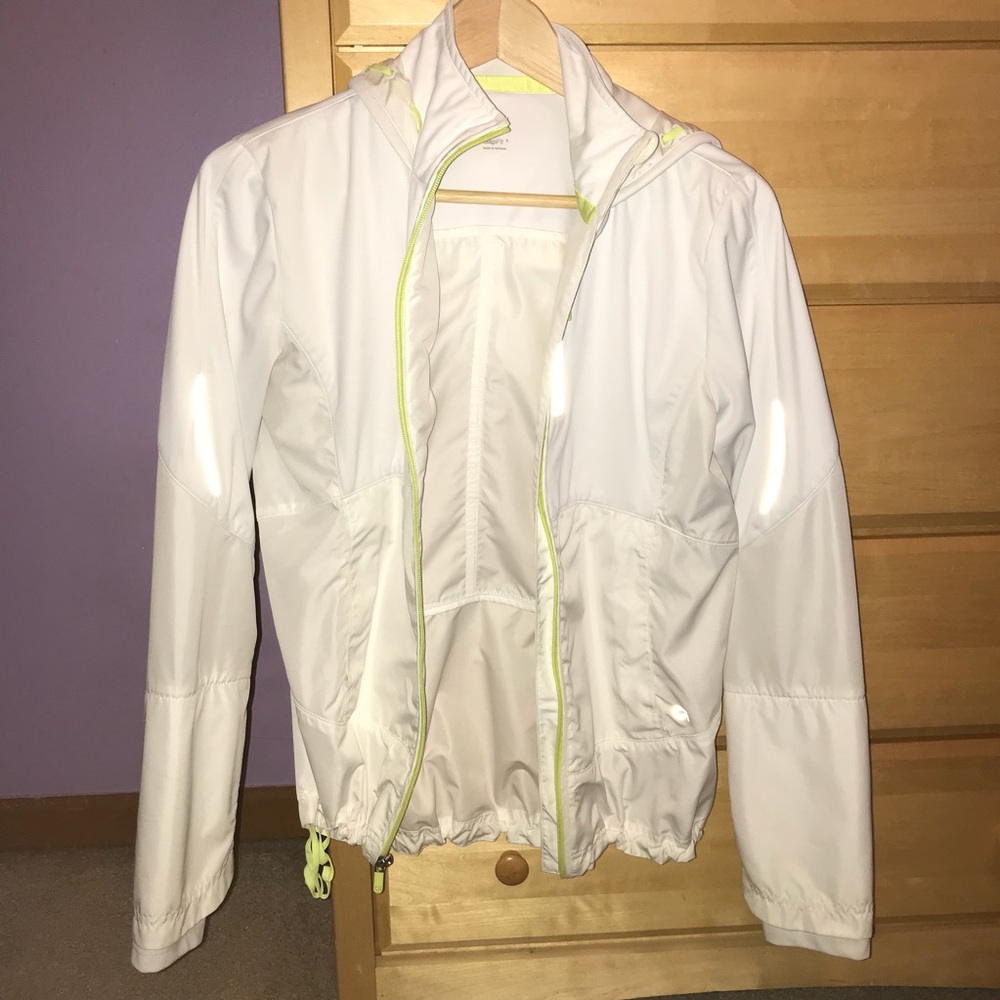 White windbreaker